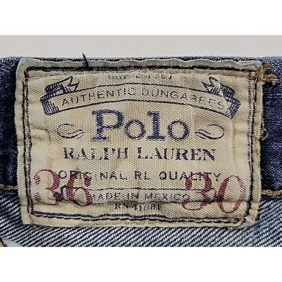 Polo Ralph Lauren Jeans Men’s Varick Slim Straight 36X30 Medium Wash Distressed - Picture 6 of 16